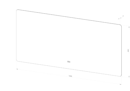 Badeværelsesspejl 180x80 cm. Spejlet er med LED lys og antidug varme. Mulighed for at indstille lyset i både styrke og Kelvin