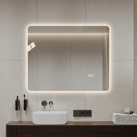 Rektangulært Spejl med LED-lys og Antidug 100x80 cm