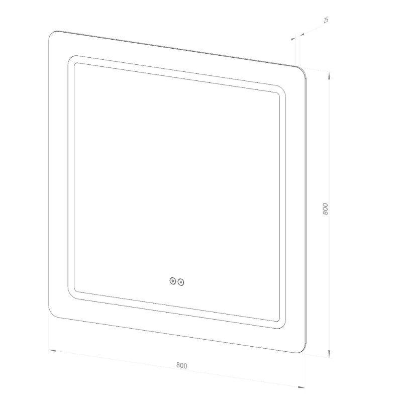 Kvadratisk Spejl med Frontlight LED-lys og Antidug 80x80 cm