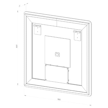 Kvadratisk Spejl med Frontlight LED-lys og Antidug 80x80 cm