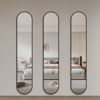 Sæt med 3 spejle. Ovale 26x160 cm med elegant sort ramme. Tilbud på spejle