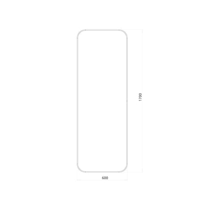 Helfigur Spejl 60x170 cm - Sort Ramme
