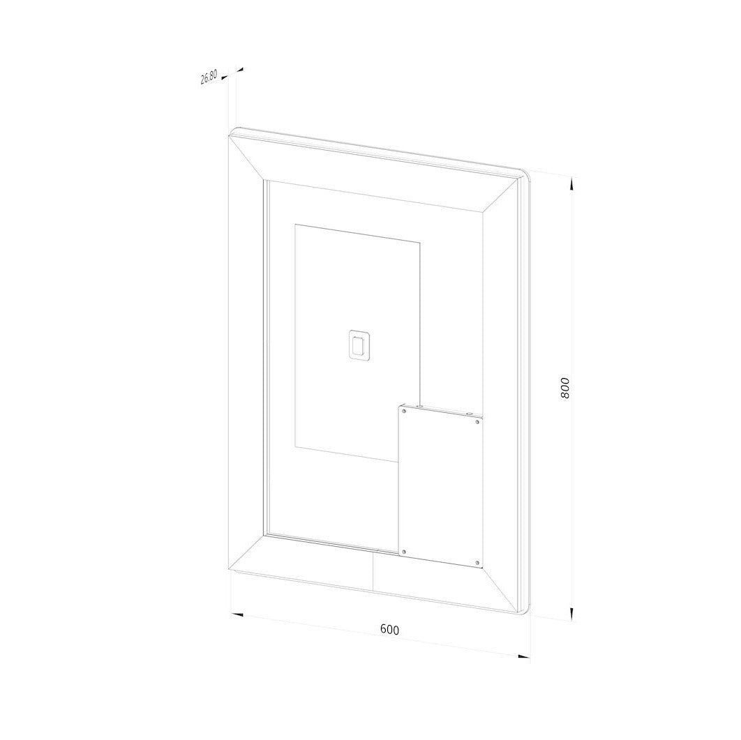 Firkantet Spejl med Frontlight LED-lys og Antidug 60x80 cm