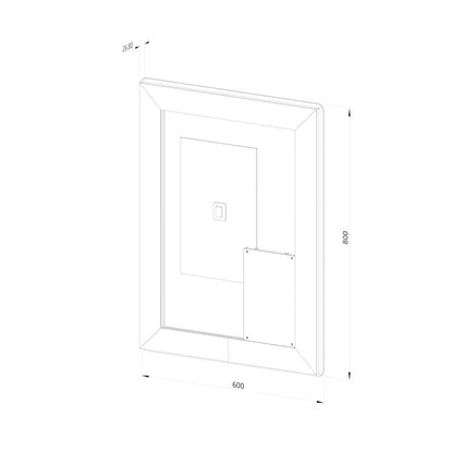 Firkantet Spejl med Frontlight LED-lys og Antidug 60x80 cm