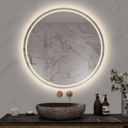 Rundt Spejl med Frontlight LED-lys og Antidug Ø100 cm