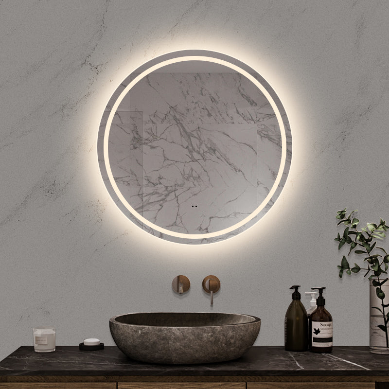 Rundt Spejl med Frontlight LED-lys og Antidug Ø80 cm