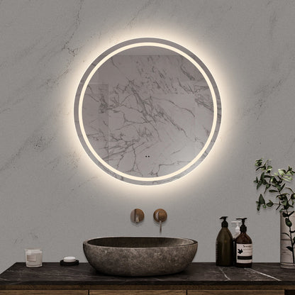 Rundt Spejl med Frontlight LED-lys og Antidug Ø80 cm