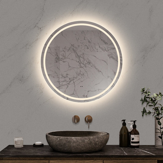 Rundt Spejl med Frontlight LED-lys og Antidug Ø80 cm