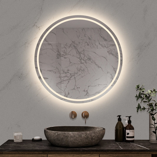 Rundt Spejl med Frontlight LED-lys og Antidug Ø90 cm