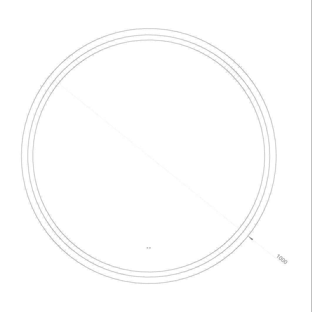 Rundt Spejl med Frontlight LED-lys og Antidug Ø100 cm