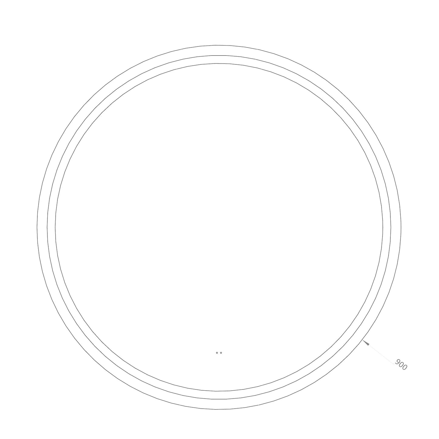 Rundt Spejl med Frontlight LED-lys og Antidug Ø90 cm