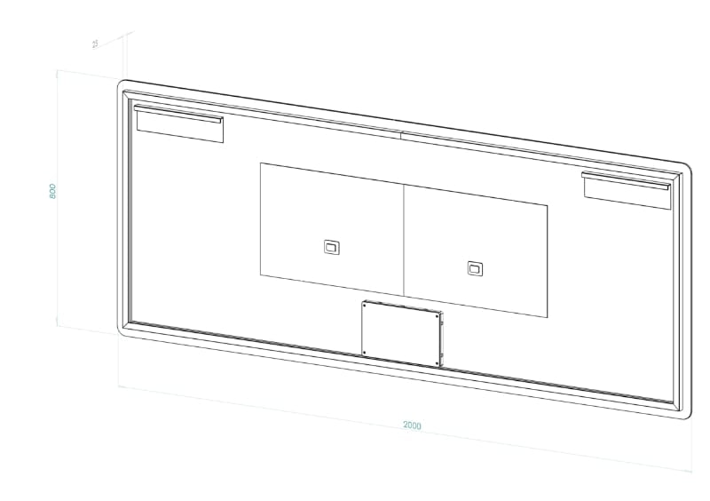 Rektangulært Spejl med LED-Lys og Antidug 200x80 cm
