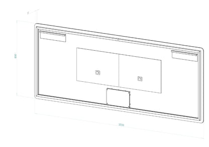 Rektangulært Spejl med LED-Lys og Antidug 200x80 cm