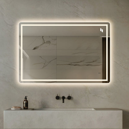 Elegant badeværelsesspejl med frontlight LED-lys 120x80cm