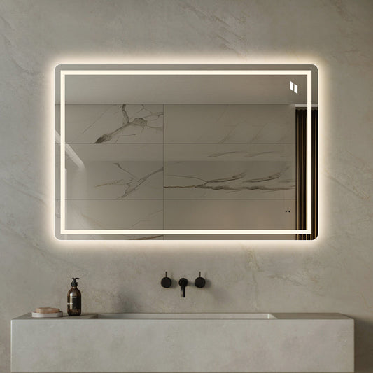 Elegant badeværelsesspejl med frontlight LED-lys 120x80cm