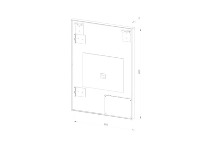 Rektangulært Spejl med LED-lys i Ramme og Antidug 60x80 cm, Guld Ramme