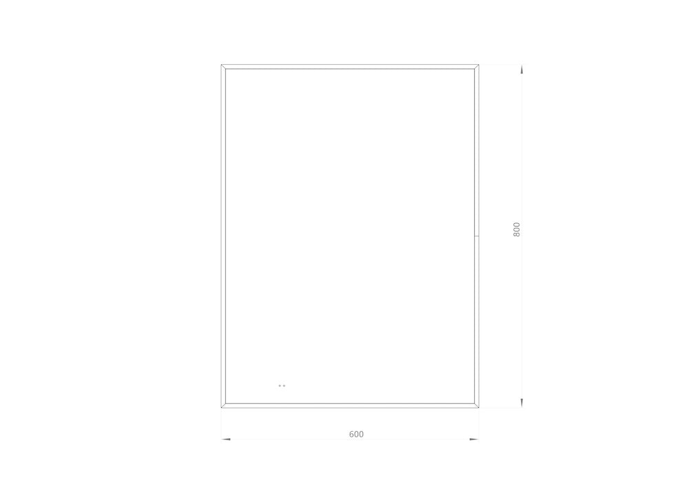 Rektangulært Spejl med LED-lys i Ramme og Antidug 60x80 cm, Guld Ramme