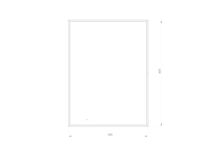 Rektangulært Spejl med LED-lys i Ramme og Antidug 60x80 cm, Guld Ramme
