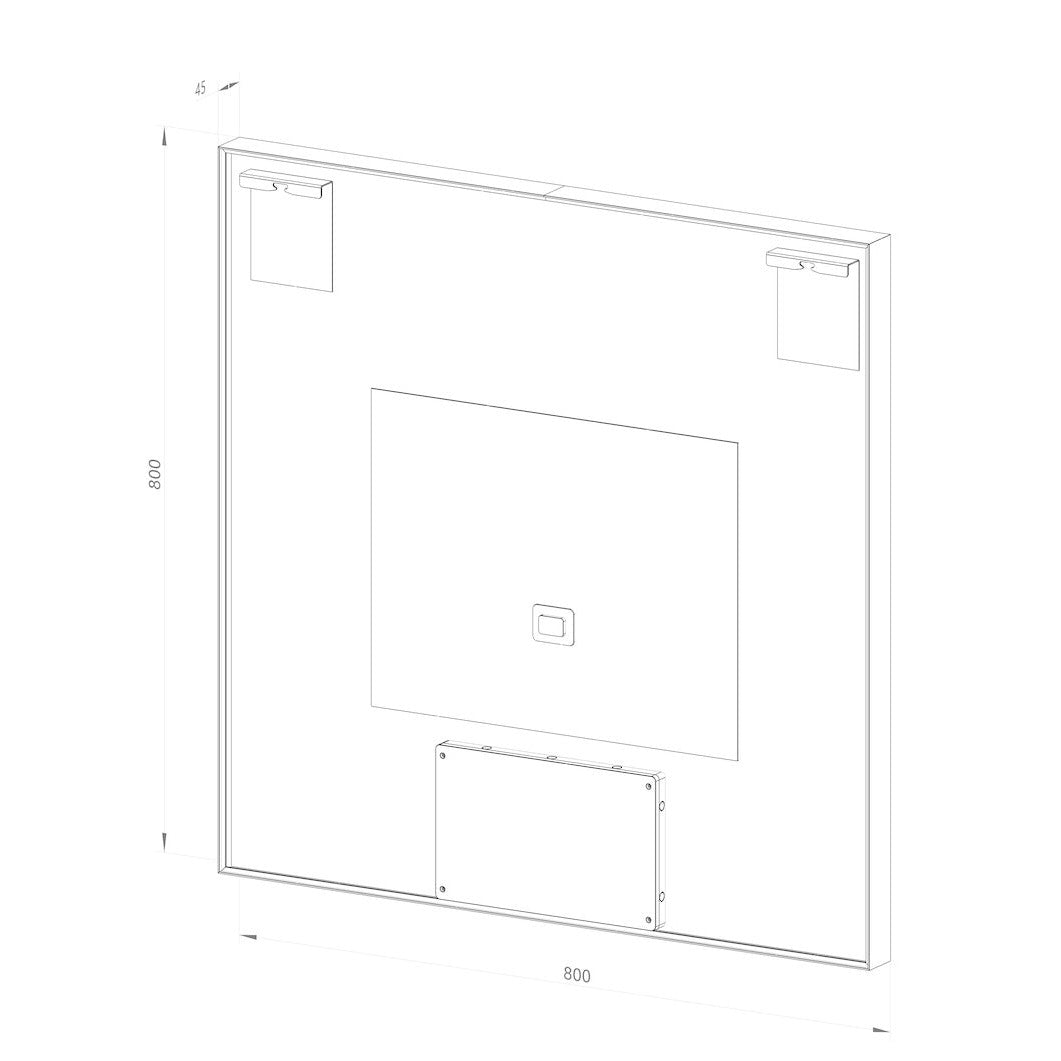 Firkantet Spejl med LED-lys i Ramme og Antidug 80x80 cm, Guld Ramme