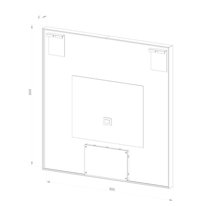 Firkantet Spejl med LED-lys i Ramme og Antidug 80x80 cm, Guld Ramme