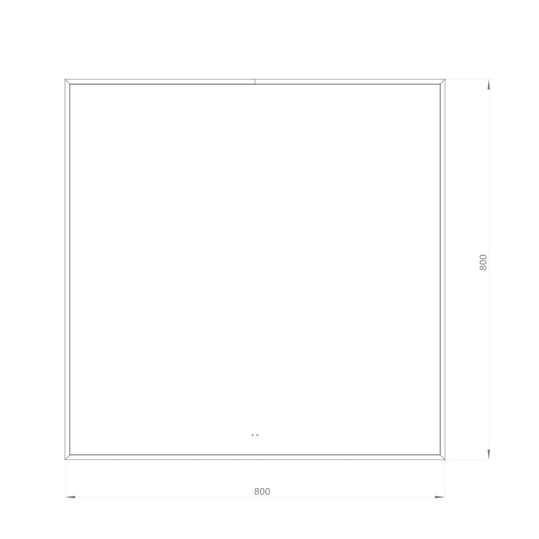 Firkantet Spejl med LED-lys i Ramme og Antidug 80x80 cm, Guld Ramme