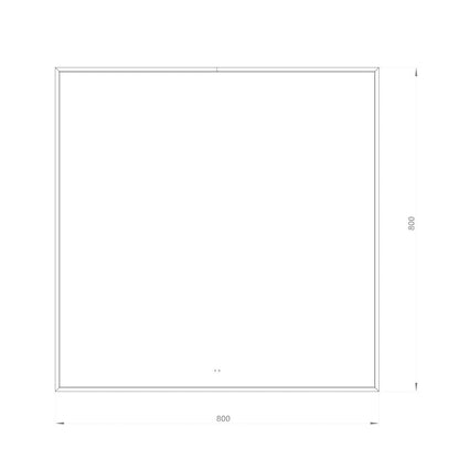 Firkantet Spejl med LED-lys i Ramme og Antidug 80x80 cm, Guld Ramme