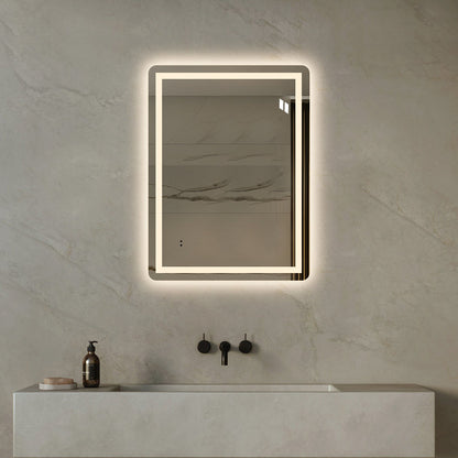 Firkantet Spejl med Frontlight LED-lys og Antidug 60x80 cm