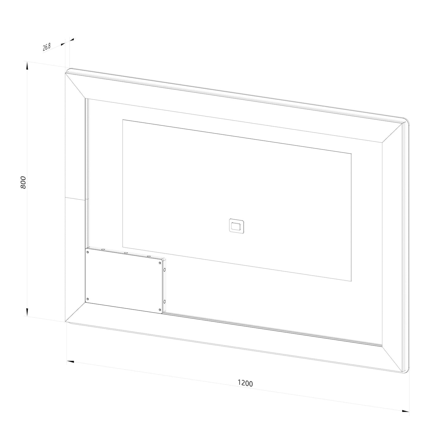 Firkantet Spejl med Frontlight LED-lys og Antidug 120x80 cm
