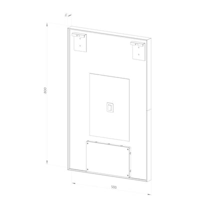 Rektangulært Spejl med LED-lys i Ramme og Antidug 50x80 cm, Guld Ramme