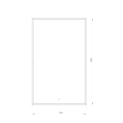 Rektangulært Spejl med LED-lys i Ramme og Antidug 50x80 cm, Guld Ramme