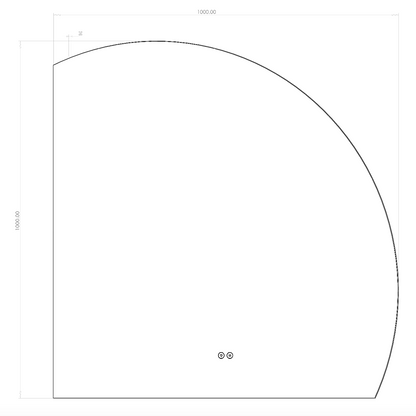 Køb 1/4 spejl med LED-lys og antidug 100x100 cm (Højrevendt)