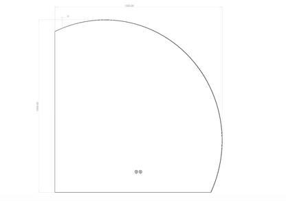 Køb 1/4 spejl med LED-lys og antidug 100x100 cm (Højrevendt)