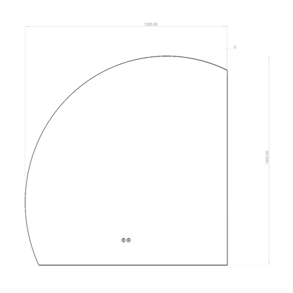 Køb halvcirkel spejl med LED-lys og antidug 100x100 cm (Venstrevendt)