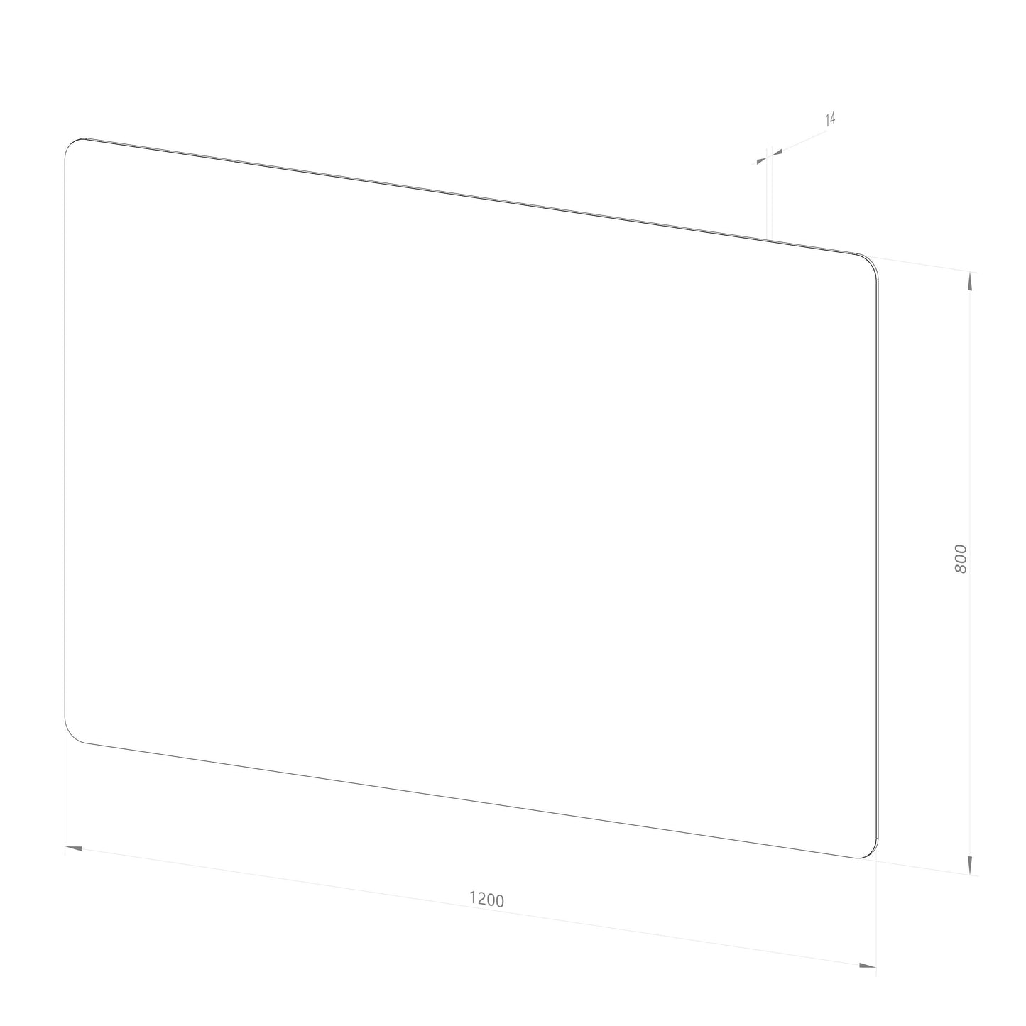 Rektangulært Spejl 120x80 cm